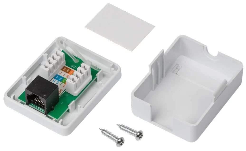 Розетка компьютерная настенная RJ-45(8P8C), кат. 5е, 1 порт - Image 1