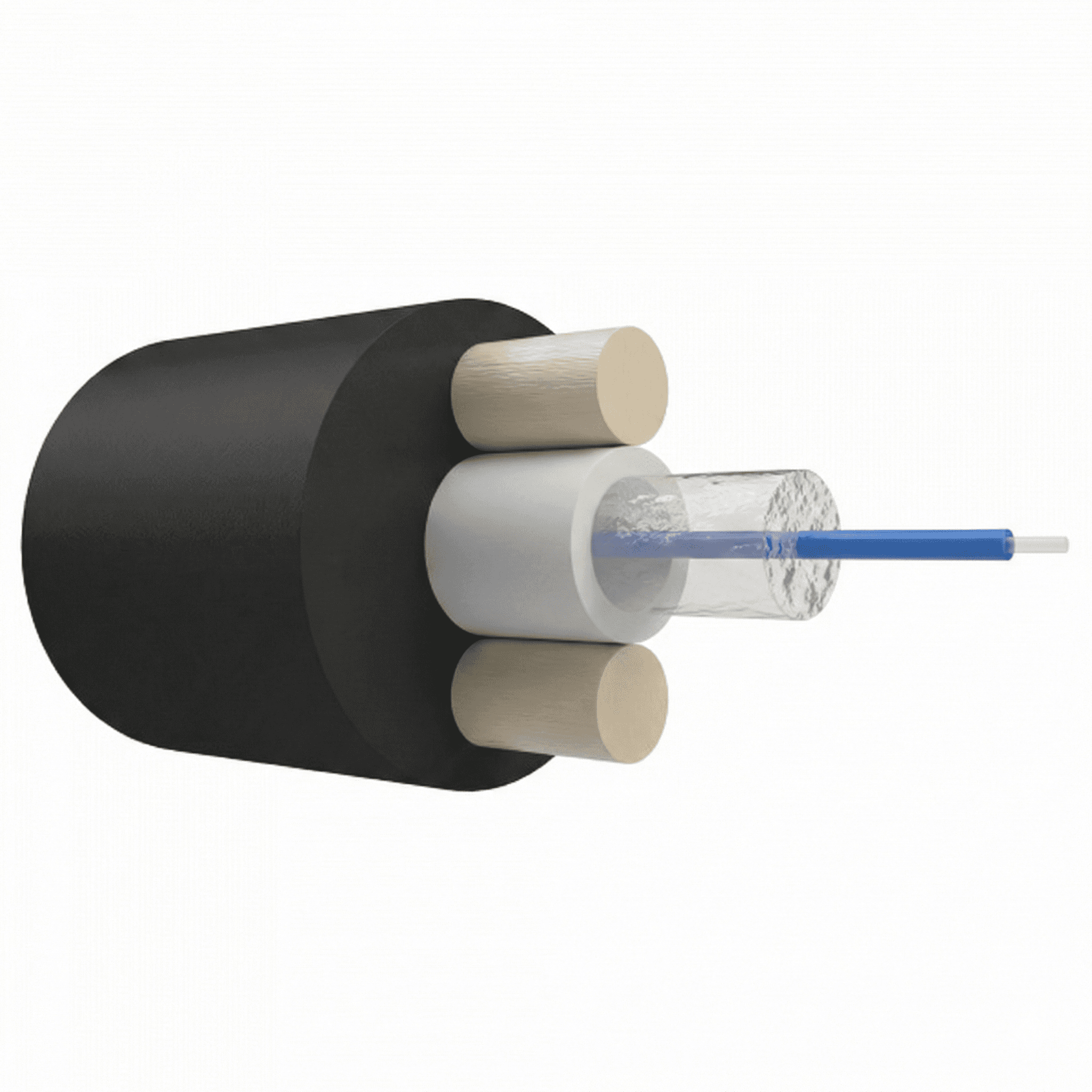 Дроп-кабель круглый, с ЦТ, усилен стеклопрутками, 1-24 ОВ, G.657.A1, полиэтилен, 1.5 кН